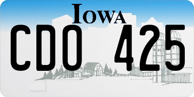 IA license plate CDO425