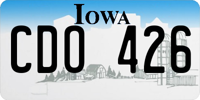 IA license plate CDO426