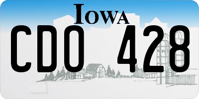 IA license plate CDO428