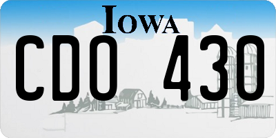 IA license plate CDO430