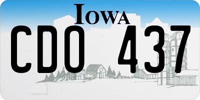 IA license plate CDO437