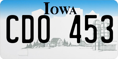 IA license plate CDO453