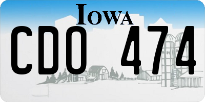 IA license plate CDO474