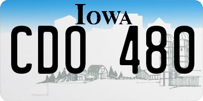 IA license plate CDO480