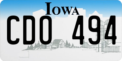 IA license plate CDO494