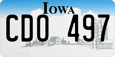 IA license plate CDO497