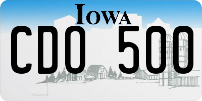 IA license plate CDO500