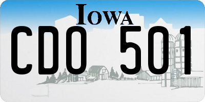 IA license plate CDO501