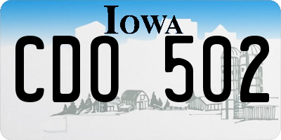 IA license plate CDO502