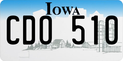 IA license plate CDO510