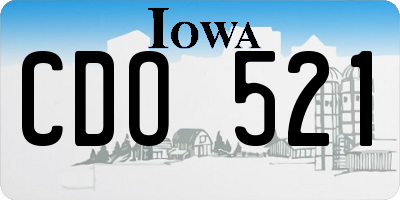 IA license plate CDO521