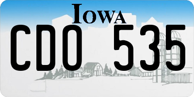 IA license plate CDO535