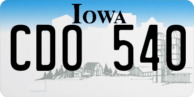 IA license plate CDO540