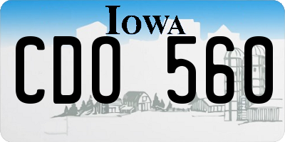 IA license plate CDO560