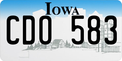 IA license plate CDO583