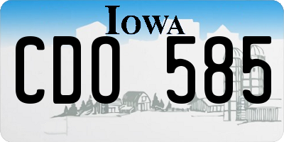 IA license plate CDO585