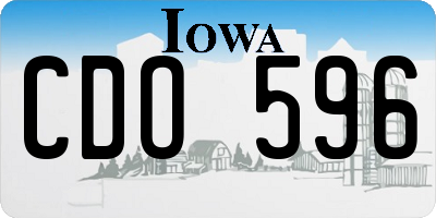 IA license plate CDO596