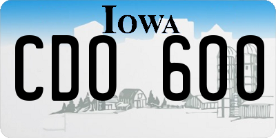 IA license plate CDO600