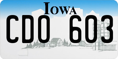 IA license plate CDO603
