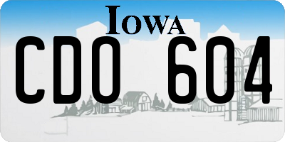 IA license plate CDO604