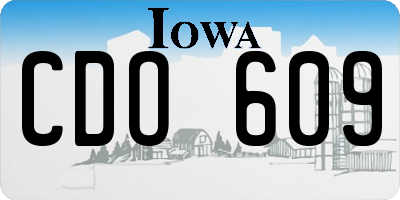 IA license plate CDO609