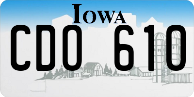 IA license plate CDO610