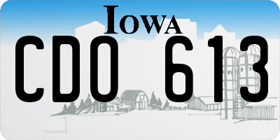 IA license plate CDO613