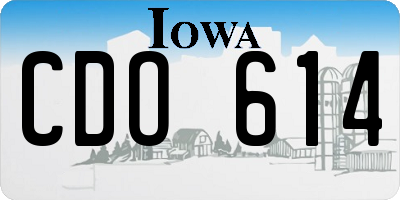 IA license plate CDO614