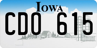 IA license plate CDO615