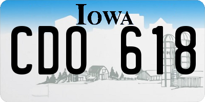 IA license plate CDO618