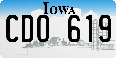 IA license plate CDO619