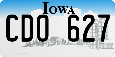 IA license plate CDO627