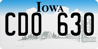 IA license plate CDO630