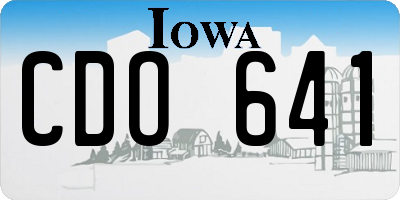 IA license plate CDO641