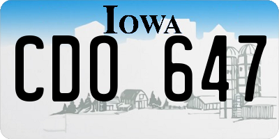 IA license plate CDO647