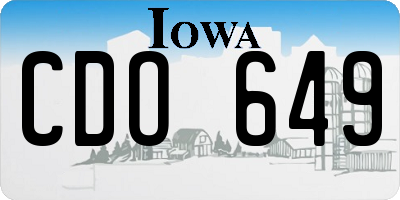 IA license plate CDO649