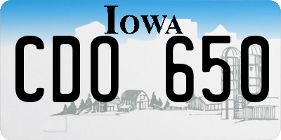 IA license plate CDO650
