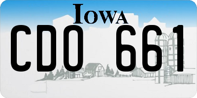 IA license plate CDO661