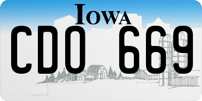 IA license plate CDO669