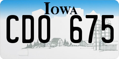 IA license plate CDO675