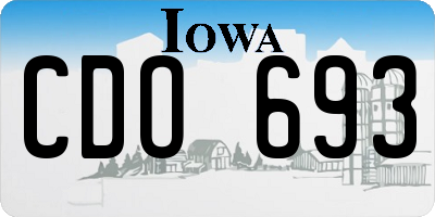 IA license plate CDO693