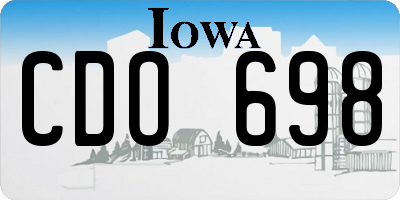 IA license plate CDO698