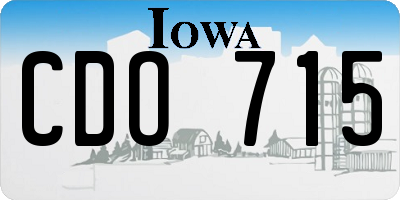 IA license plate CDO715