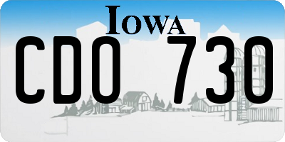 IA license plate CDO730
