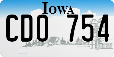 IA license plate CDO754
