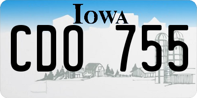 IA license plate CDO755