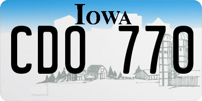 IA license plate CDO770