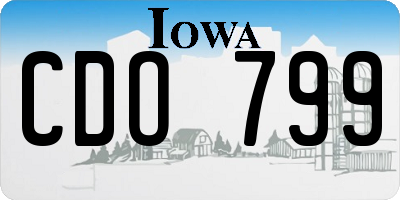 IA license plate CDO799