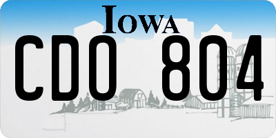 IA license plate CDO804