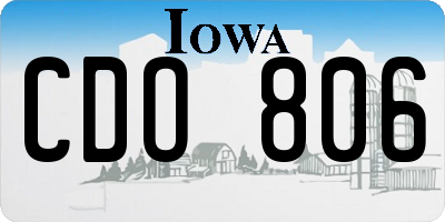 IA license plate CDO806